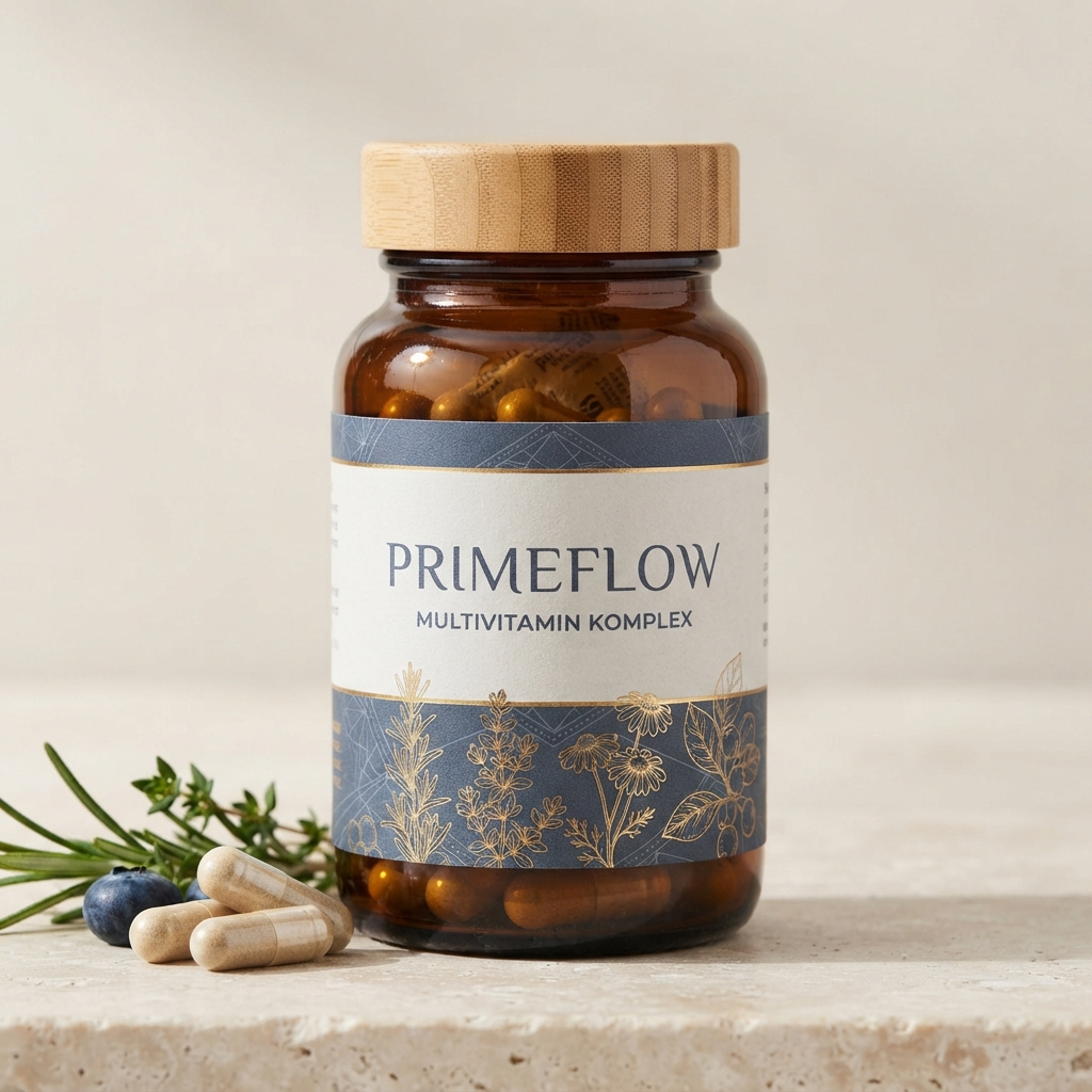 PrimeFlow Multivitamin fles met ingrediënten